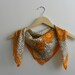 Daisy Hippy Summer Vintage Scarf, Orange and White