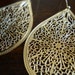 MIST- High Polished Gold Filigree Teardrop Earrings