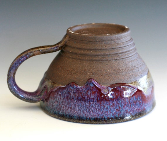 Large Purple Coffee Mug Holds 16 Oz Handmade Ceramic Cup