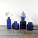 vintage bottles, cobalt blue