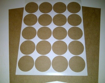 Custom 2-inch Sticker BROWN KRAFT Round Label Product