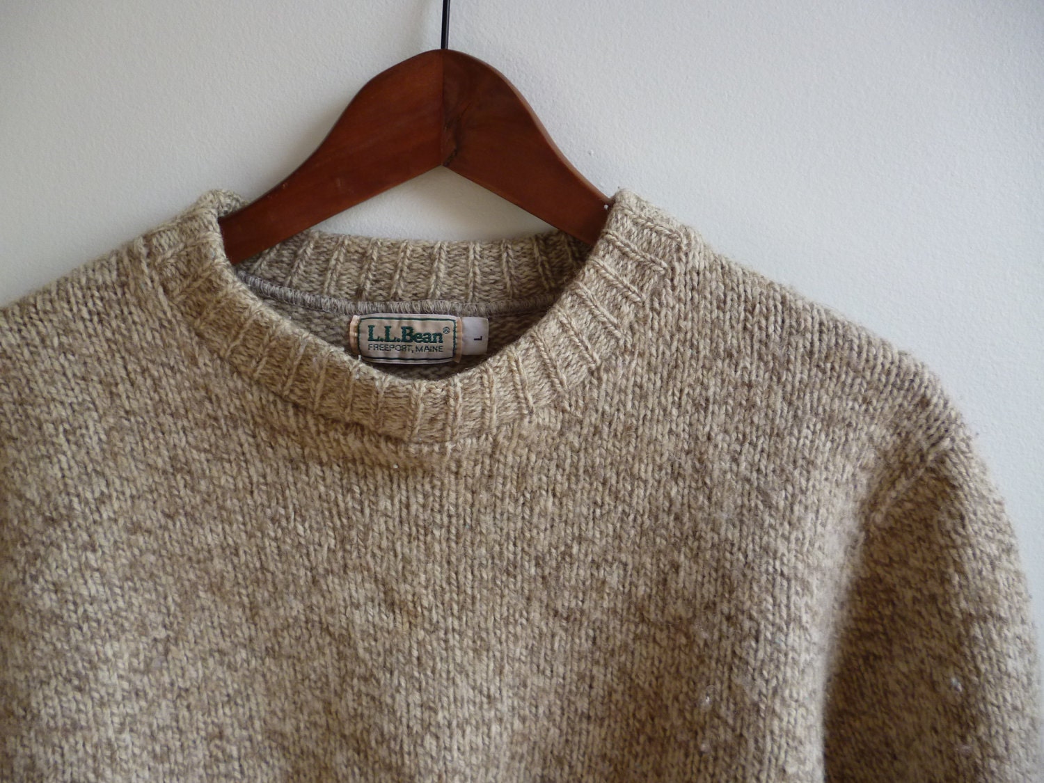 Vintage L.L. Bean Ragg Wool Sweater in Oatmeal L