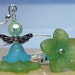 Blue Green Angel Flower Earrings Angel On My Shoulder Earrings Confirmation Gifts