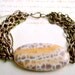 Fire Agate Chain Bracelet, Chunky Stone Bracelet, Multi Chain Bracelet With Oval Fire Agate Stone: 40% Off