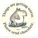 Vintage 80's Sandra Boynton Hippo Chocolate Sticker