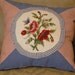 Red and blue vintage embroidery pillow