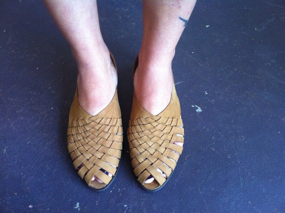 basket weave flat shoes