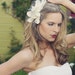 Cymbidium flowers with birdcage veil- orchid bridal fascinator