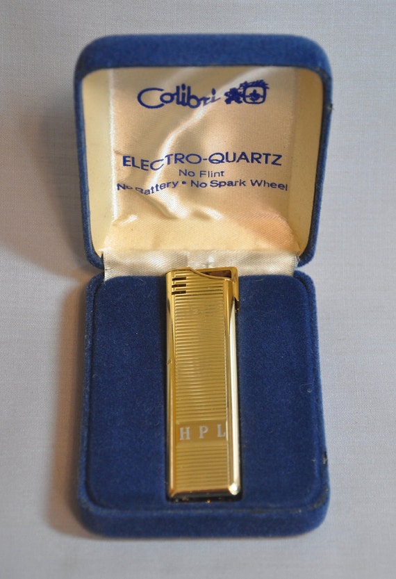 Vintage Gold Tone Colibri ElectroQuartz Flintless Lighter In