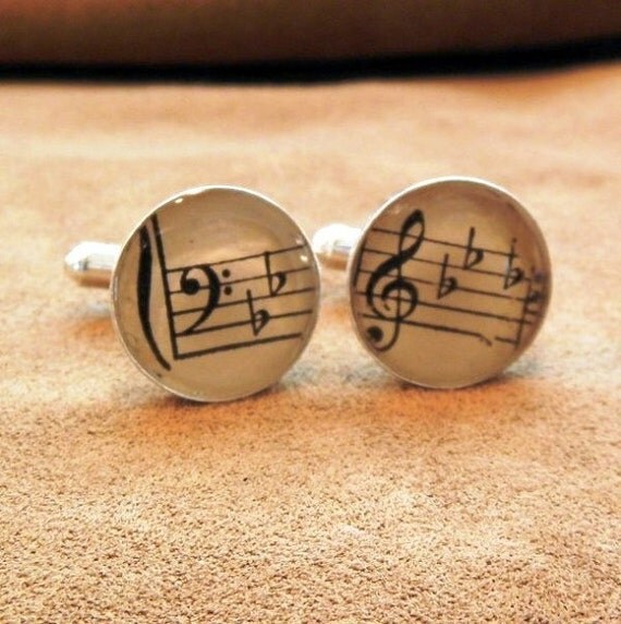 Vintage Music Fragments in Cuff Links wedding by TheBluePrint