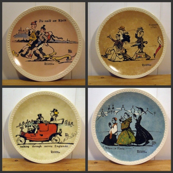 Vintage Norman Rockwell Collector's Plates Newell Pottery