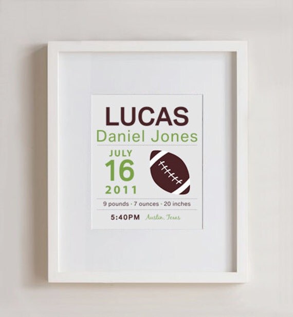 Football Birth print - nursery Art Il_570xn