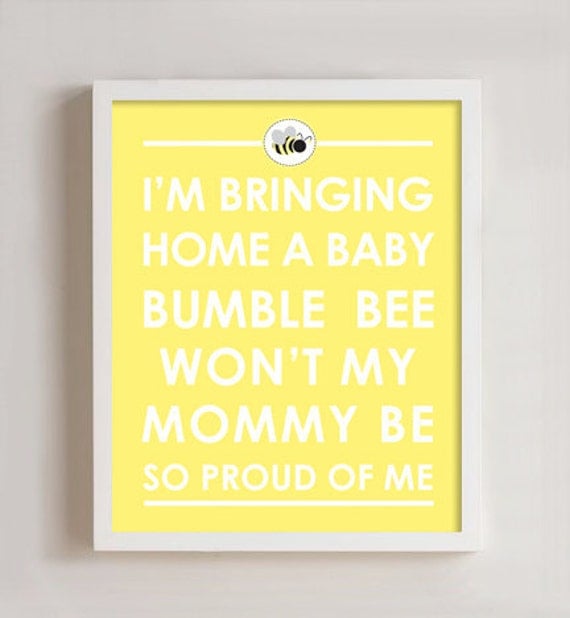 8 x 10 Bumble Bee Nursery print