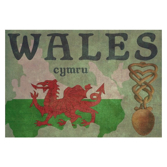 WALES 1F Handmade Leather Passport Cover / Travel Wallet