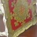 Vintage Florentine Table, Red and Gold Side Table