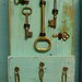 Key Holder Sea Glass Turquoise Vintage Skeleton Keys