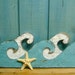 Weathered White & Turquoise Ocean Sea Waves Sign Beach House Decor