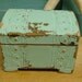 Upcycled Sea Glass Green Small Carved Treasure Chest Box