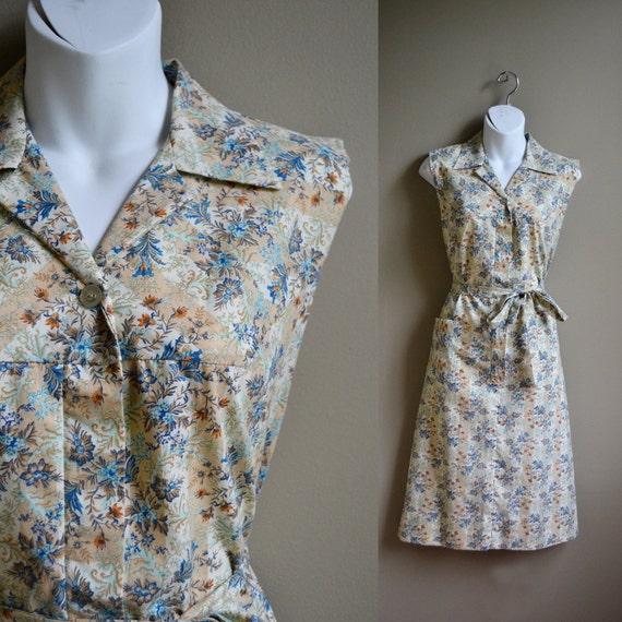60s floral print day dress / victorian inspired by oldgoldvintage