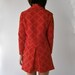 1960s Vintage Red and White Long Sleeved Mod Mini Dress M