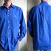 Vintage 1980s Polo Shirt- Royal Blue Long Sleeve Mens Top by Ralph Lauren Large