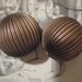 2 Large Older Vintage Hollow Brass Round Corrugated Beads 26mm