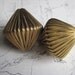 2 Large Vintage Bicone Brass Corrugated Beads, 25mm by 26mm