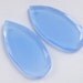 SALE - 2 PC - Blue Chalcedony Side Faceted Drilled Slices . Matching Pair. 25 x12.25MM (ref.BC1)