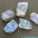 LABRADORITE. BrIgHT RoUGH. Madagascar Natural Rough for Setting. 5 pc. 24.63 cts. 7x10 to 9x12 mm (LAB67)