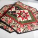 Victorian Valentine Rose Quilted Table Runner Black Burgundy