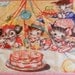 Birthday Celebration Placemat Quilted Vintage Theme Puppies and Kitties