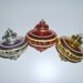 Christmas Ornaments Atomic Vintage UFO Satellite Sputnik Spaceship Lot of 3 Bradford Plastic Mid Century