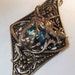 Winged Water Dragon Fantasy Necklace in Brass and Blue Sapphire by Dr Brassy Steamington