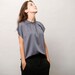 New year Womens silk blouse- blue
