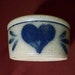 Butter Low Crock Cobalt Blue Stoneware Rowe Pottery //