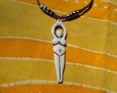 Carved Goddess Kenyan Beaded Hemp Necklace