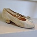 Ivory Leather Wedding Antique 1910's Louie Heel Shoes Pumps