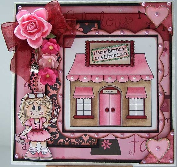 happy birthday to a little lady handmade birthday card