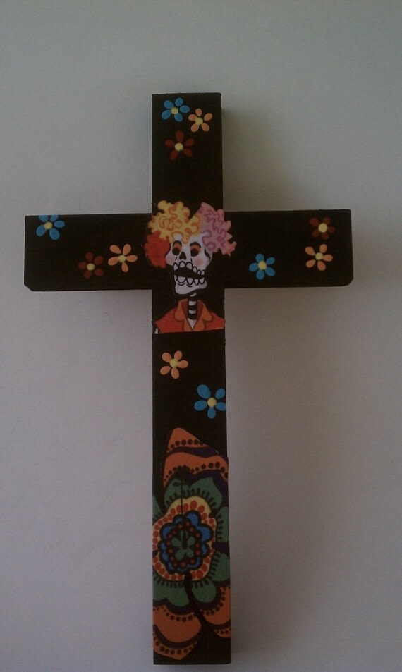 Day of the Dead Cross by FelizDia on Etsy