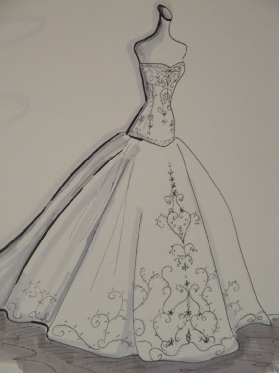 How To Draw A Wedding Dress Sketch