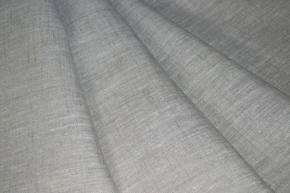Items similar to NATURAL Gray and White Linen Fabric on Etsy