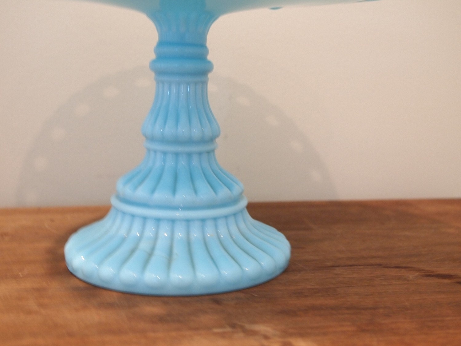 Vintage Imperial Blue Milk Glass Cake Stand