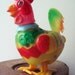 Rooster wind up bobbing head vintage plastic toy. Marked Easter Unlimited.