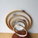 5 Vintage Embroidery Hoops Four Wood, One Metal Complete Very Nice