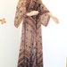RESERVED // Vintage 70s Indian Ethnic ADINI Metallic Cotton Maxi Caftan DRESS