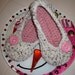 Crochet Slippers - Crochet Womens Slippers - House Shoes - Tan Flecks and Pink