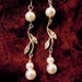 Bridal Pearl Earrings with Rhinestone Leaves