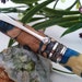 Jigsaw Fusion- Soft Blue, Grey and Wood Inlay Fountain Pen with a Swarovski Crystal Accent - FREE Engraving