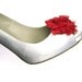 Magnetic Chiffon Flower Shoe Clips in Red White Polka Dots