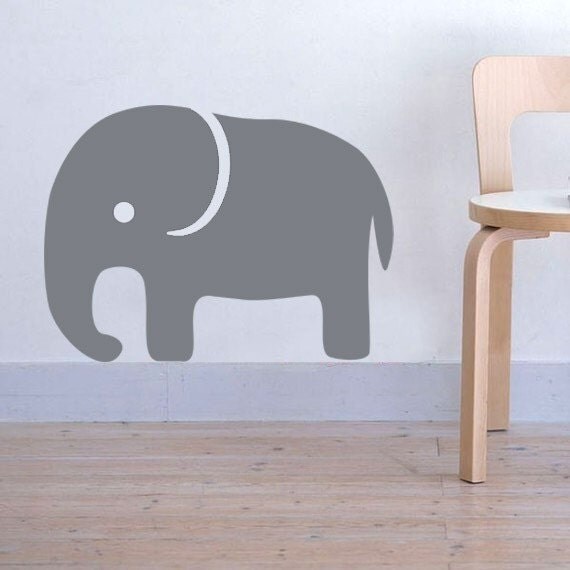 Items similar to Vinyl Decal - Gray Elephant Vinyl Wall Art on Etsy